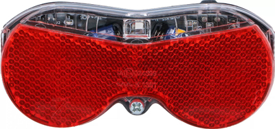 Dritë e pasme biçiklete Dunlop LED, 3 LED, me reflektor, e kuqe