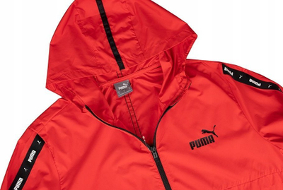 Xhaketë sport Puma ESS+ Tape Windbreaker M, RainCell, me kapuç, e kuqe