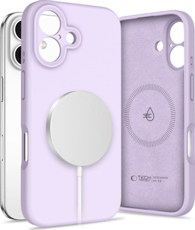 Mbulesë telefoni Tech-Protect Liquid Silicone MagSafe për iPhone 16, ngjyrë mauve