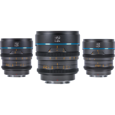 Set objektivash cine Sirui Night Walker 24mm 35mm 55mm T1.2, Sony E, gri metalik