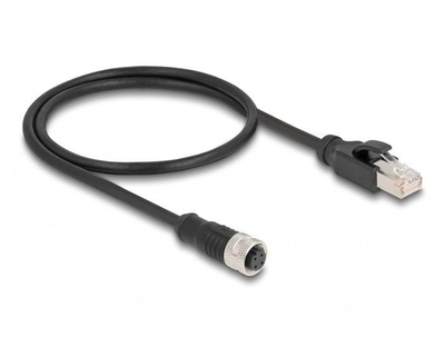 Kabllo rrjeti Delock M12 në RJ45, Cat5e, 0.5m, gri
