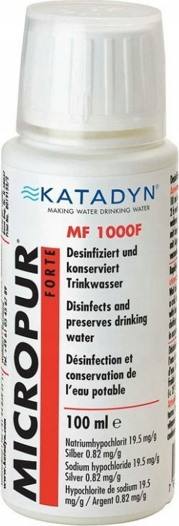 Solucion për dezinfektim uji Katadyn Micropur Forte MF 1000F, për ujë të pijshëm, për udhëtime dhe kamping