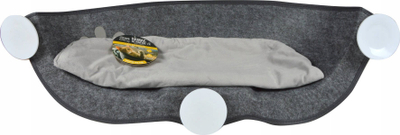 Vendshtrat për mace për dritare PawHut, 67x25 cm, plastikë, gri