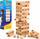 Lojë tavoline Wiss Toy Wooden Tower, 54 kube druri, me zar, me ngjyrë druri