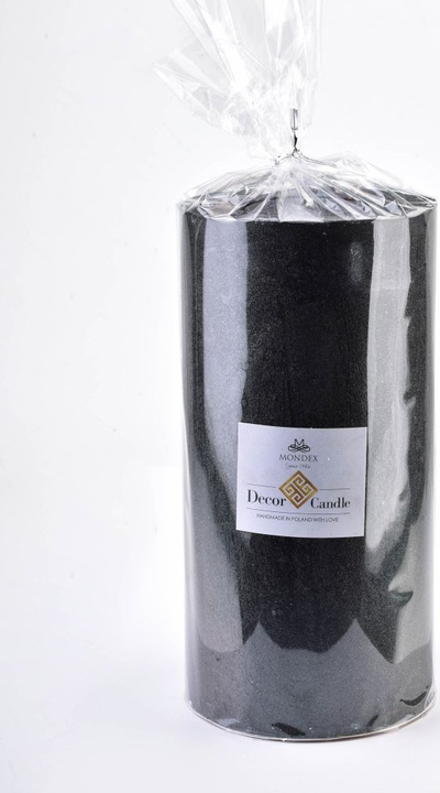 Qiri dekorativ Mondex Decor Candle Cylinder, 120x240 mm, cilindër, i zi