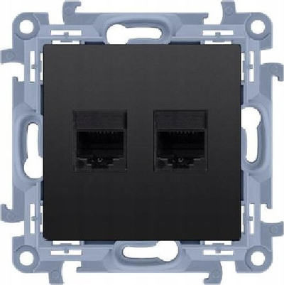 Prizë kompjuterike Simon 10 Kontakt Simon, RJ45 Cat.6, RJ11, e zezë