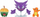 Set figura Pokemon Jazwares Battle Figure, 3 copë 5 cm, Charmander Appletun Haunter, shumëngjyrëshe
