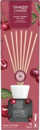Difuzer me shkopinj Yankee Candle Black Cherry, Signature, frutash, i kuq