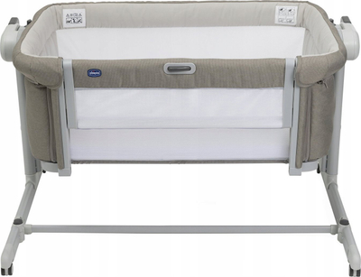 Страничен креветче Chicco Next2Me Magic Evo, прилагодливо, со мрежа за проветрување, Desert Taupe