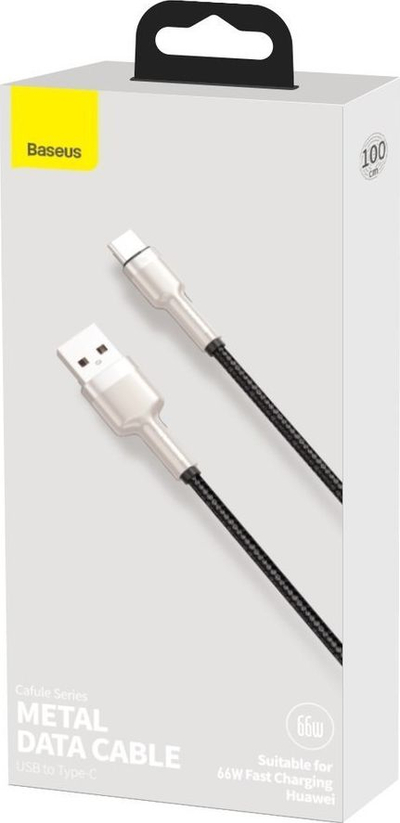 Kabllo karikimi Baseus, USB në USB C, 66W, e zezë