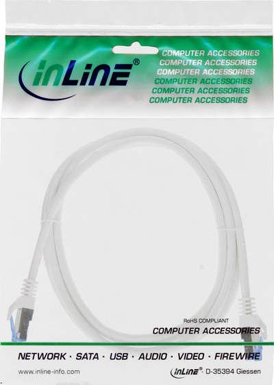 Kabllo rrjeti InLine Cat.6A, S/FTP, 1.5 m, e bardhë