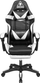 Karrige gaming Kruger&amp;Matz Warrior GX-150, eco lëkurë, me mbështetëse këmbësh, bardh e zi