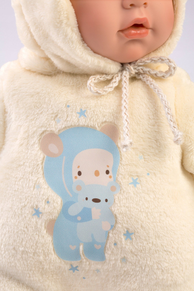 Kukull bebe Llorens Baby Enzo 14207, 42 cm, trup i butë tekstili