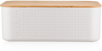 Kuti buke Bodum Bistro Bread Small, plastik dhe dru bambu, e bardhë