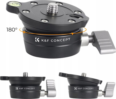 Bazë niveluese për tripod K&amp;F Concept KF31.102, kapacitet 10 kg, metal, e zezë