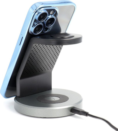 Mbrojtëse telefoni Electro Mag për iPhone 12 Pro Max, silikoni, MagSafe, e tejdukshme blu