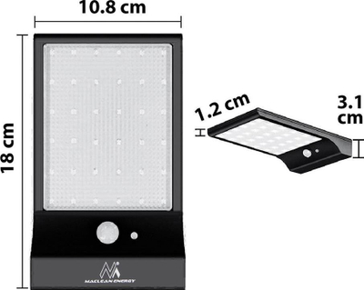 Llambë LED diellore Maclean me senzor IP65 MCE444 
