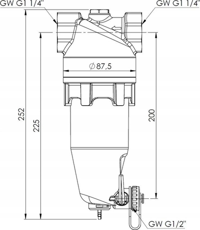 Separator magnetik papastërtish Afriso ADS 181 HP, 1 1/4", për ngrohje dhe ftohje