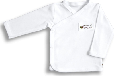 Xhaketë për bebe Nanaf Organic Basic Kimono, 100% pambuk organik, me kopsa, e bardhë