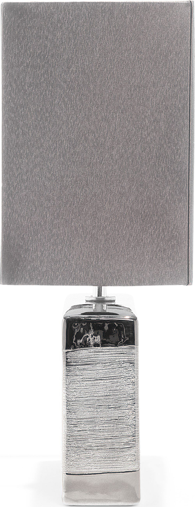 Lampë tavoline ONYX Porcelain, bazë porcelani, abazhur drejtkëndor gri