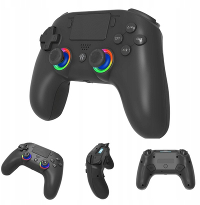 Gamepad Subsonic LED Wireless, për PS5 dhe PC, me drita RGB, i zi