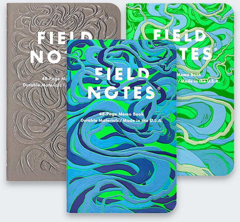 Set fletore Field Notes Is a River Alive, 3 copë, format xhepi, 48 faqe, gri