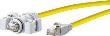 Kabllo industriale Ethernet Metz Connect E-DAT V6, Cat6, IP67, 20m, e verdhë