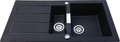 Set lavaman kuzhine Franke Sirius 2.0 me bateri Steiner Julia, 1.5 legen, 60 cm, Onyx dhe e zezë mat
