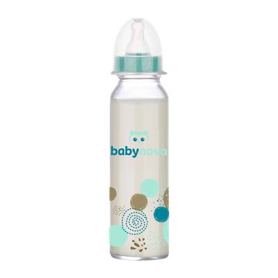 Shishe e qelqit Baby Nova (0-24 muaj), 240ml, e gjelbër