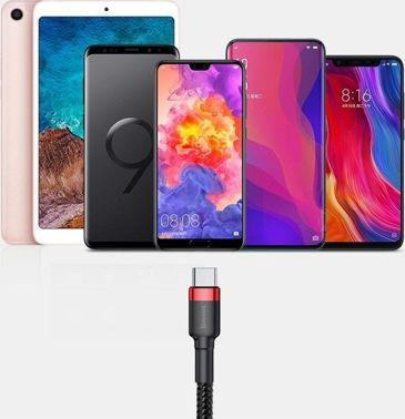 Kabllo Baseus USB-A - USB-C (CATKLF-U91), 3 m, e kuqe/e zezë