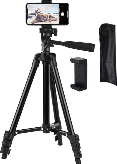 Tripod fotografik Mozos SF Entry, alumini, me mbajtëse telefoni, i zi