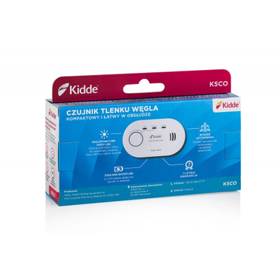 Detektor monoksidi karboni Kidde K5CO, sensor elektrokimik, jetëgjatësi 10 vite, me bateri