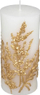 Qiri dekorativ Atmosphera Christmas Candle, 14.5cm, motiv bimor, i bardhë me ari