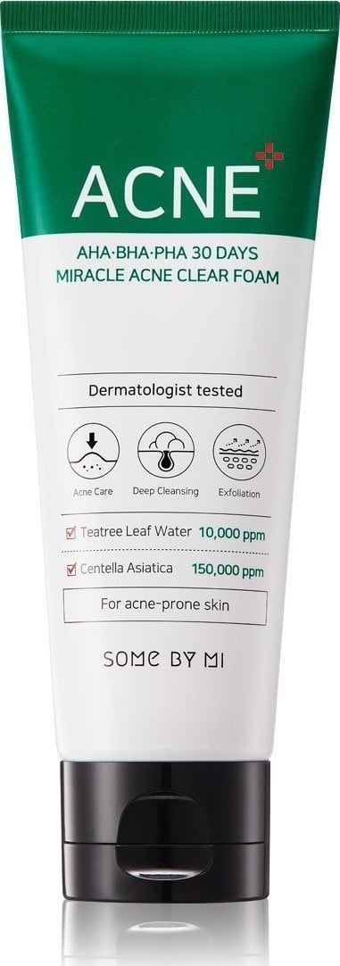 Shkum pastrimi për fytyrë Some By Mi AHA BHA PHA Miracle Acne Clear Foam, 100 ml
