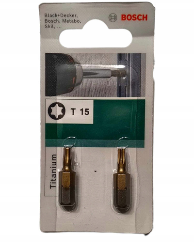 Set bitash Torx Bosch Accessories 2609255941, T15, TiN, 2 copa
