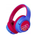 Kufje për fëmijë PowerLocus Bobo Kids, mbi vesh, wireless, të kaltra/të kuqe