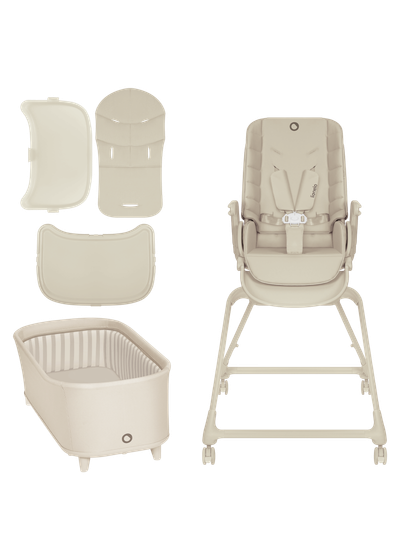 Lionelo Maddie Set Beige Karrige Ushqimi dhe shtrat 2 ne 1