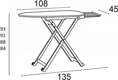 Dërrasë hekurosjeje Furnishings Italy Stirolight, dru, lartësi e rregullueshme, gri