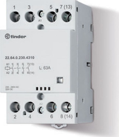 Kontaktor modular Finder 22.64.0.230.4710, 63A, 3NO 1NC, 230V AC