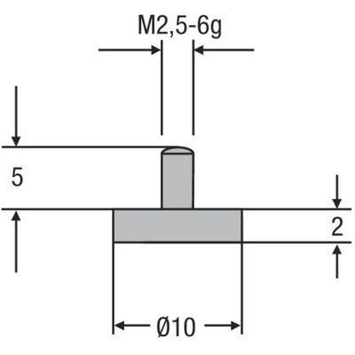 Insert matës HELIOS PREISSER 0710162, M2.5, diametër 10mm, metal