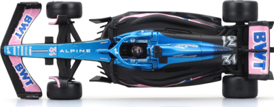 Model makine Bburago F1 BWT Alpine A523, 1:43, me helmetë, blu rozë
