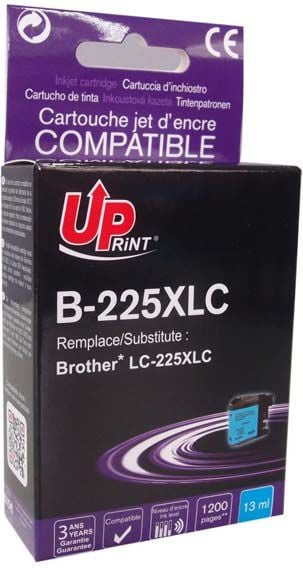 Kasetë boje Uprint Brother B-225XLC, cian