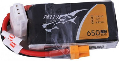 Батерија ЛиПо Тату 2S1P, 650mAh, 7.4V 75C, црна