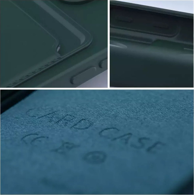 Futollë telefoni Card Case për iPhone 14 Pro, me xhep kartash, jeshile