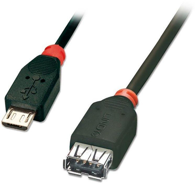 Kabllo USB Lindy 31936, micro USB në USB A, 1 m, e zezë