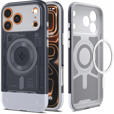 Kapak telefoni Spigen Classic C1 MagSafe, për iPhone 17 Pro Max, i fortë, gri