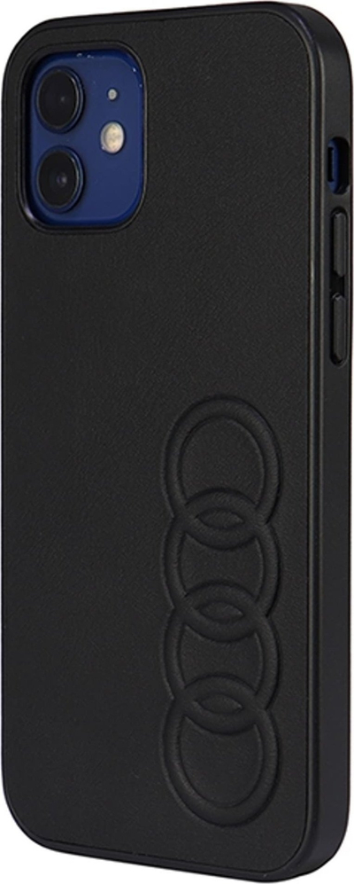 Kllëf telefoni Audi Synthetic Leather, për iPhone 12 12 Pro 6.1", i zi