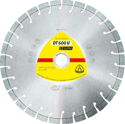 Disk diamanti Klingspor DT 600U Supra, 150mm, për wall chaser, ngjyrë argjendtë