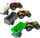 Set lodrash traktor me rimorkio Leantoys, 3 copa, metal edhe plastikë, shumëngjyrësh