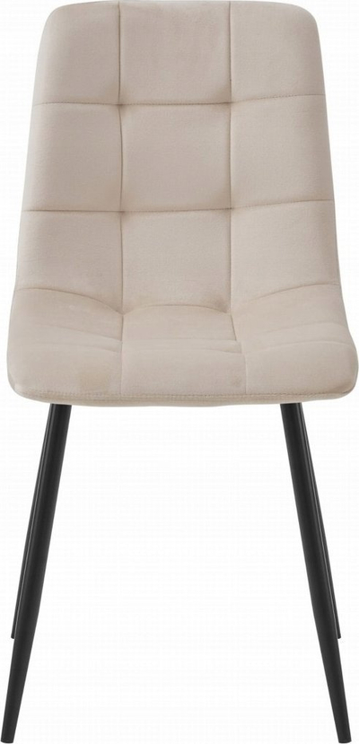 Set karrigesh ngrënieje KARA, 3 copë, kadife, këmbë metalike të zeza, beige
